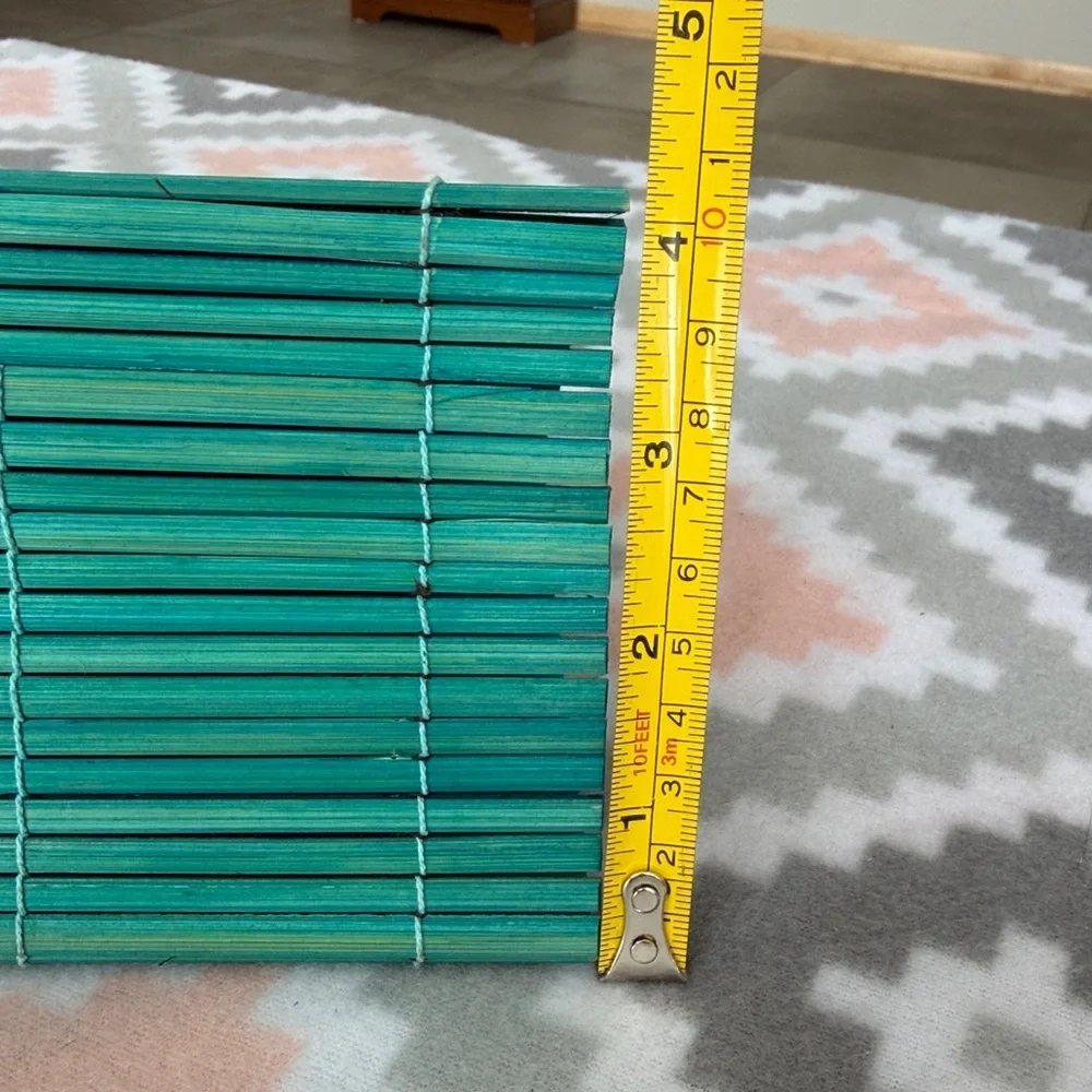 Teal Bamboo Clutch with Wooden Handle - Picture 13 of 13
